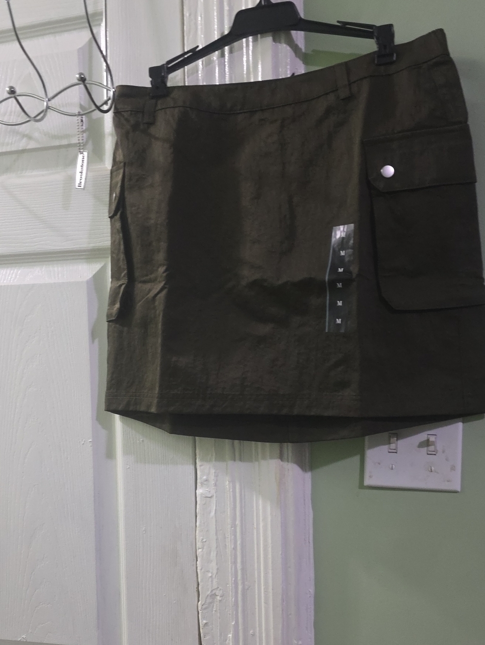 Olive Cargo Pocket Mini Skirt - Women's